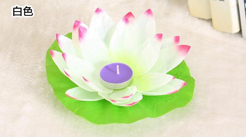Romantic Lotus Lamps Wishing Water Floating Candle Light Birthday Wedding Party Decoration Lotus LED Candle Floating Candle Lights Up When It Meets Water Battery Powered Flameless Candle Light Waterproof Night Light For Festival Wedding Home Garden Pond