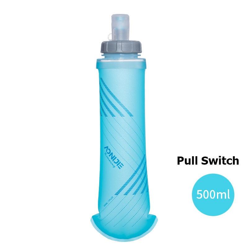 SD24 500ML Sports Hydration Experts Kettle BPA Free Soft Flask Water Bottle Mode Pull Switch Or Rotary Switch Soft Flask Collapsible Sports Water Bottle for Hydration Pack for Running Hiking Cycling Climbing