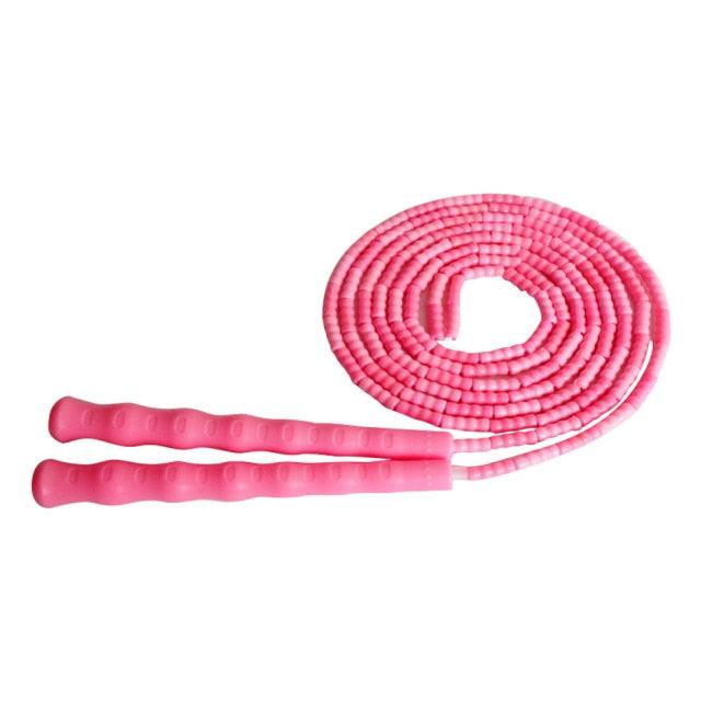 Soft Skipping Rope Yoga Beaded Workout Jumping Non-slip Handle Sports Gym Exercise Burning Fitness Adjustable Length Tangle-Free Segmented Soft Beaded Skipping Rope Fitness Jump Rope For Kids Man Women