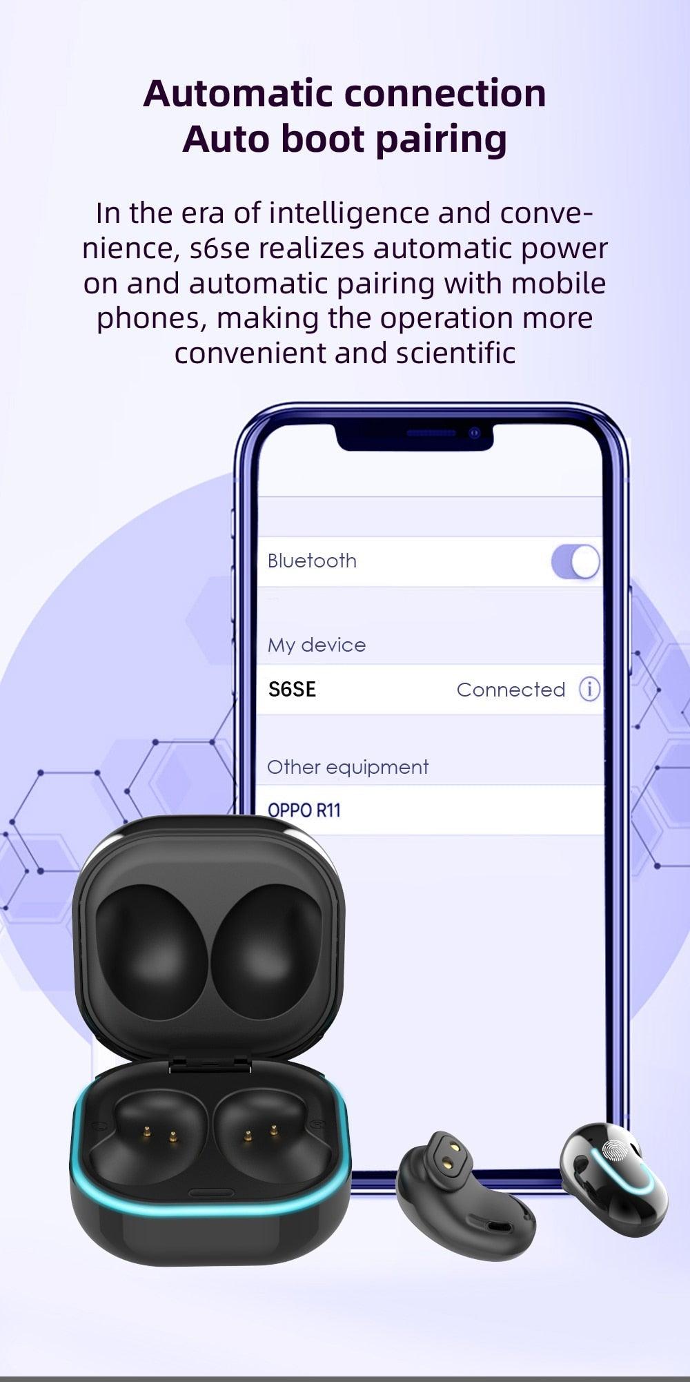 Sports Black Headphones Wireless Wearable Music Player Built-in Memory Sweatproof WaterproofWireless Bluetooth Headphones 5.1 Gaming Headset In Ear HiFi Sports Noise Cancel Earphone For Smartphones LED Display For Sports Running Workout