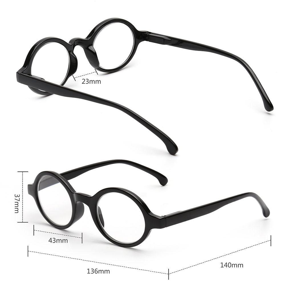 Spring Hinge Round Style Reading Glasses For Women And Men Diopter Magnifier Glasses In Black Sunglasses For Ladies Eyewear Small Frame Glasses