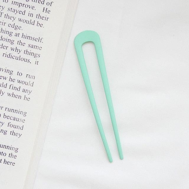U Shape Hair Sticks Women Hairclip Simplicity Colorful Girls Hairpins Hair Sticks Hair Accessories Headwear French Hair Pin Hairstyle Chignon for Women