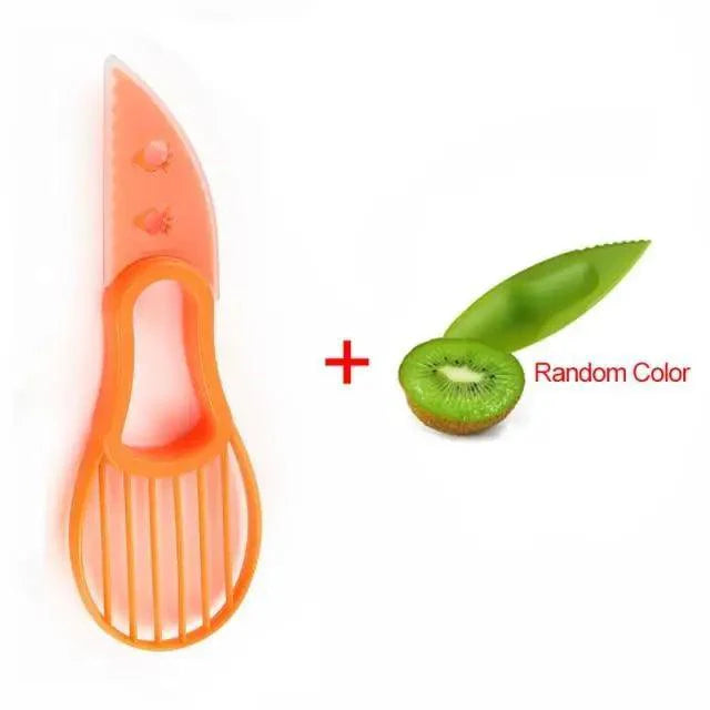 Unique Design 3 In 1 Avocado Slicer Shea Corer Butter Fruit Peeler Cutter Pulp Separator Plastic Knife Kitchen Vegetable Tools Kitchen Gadgets