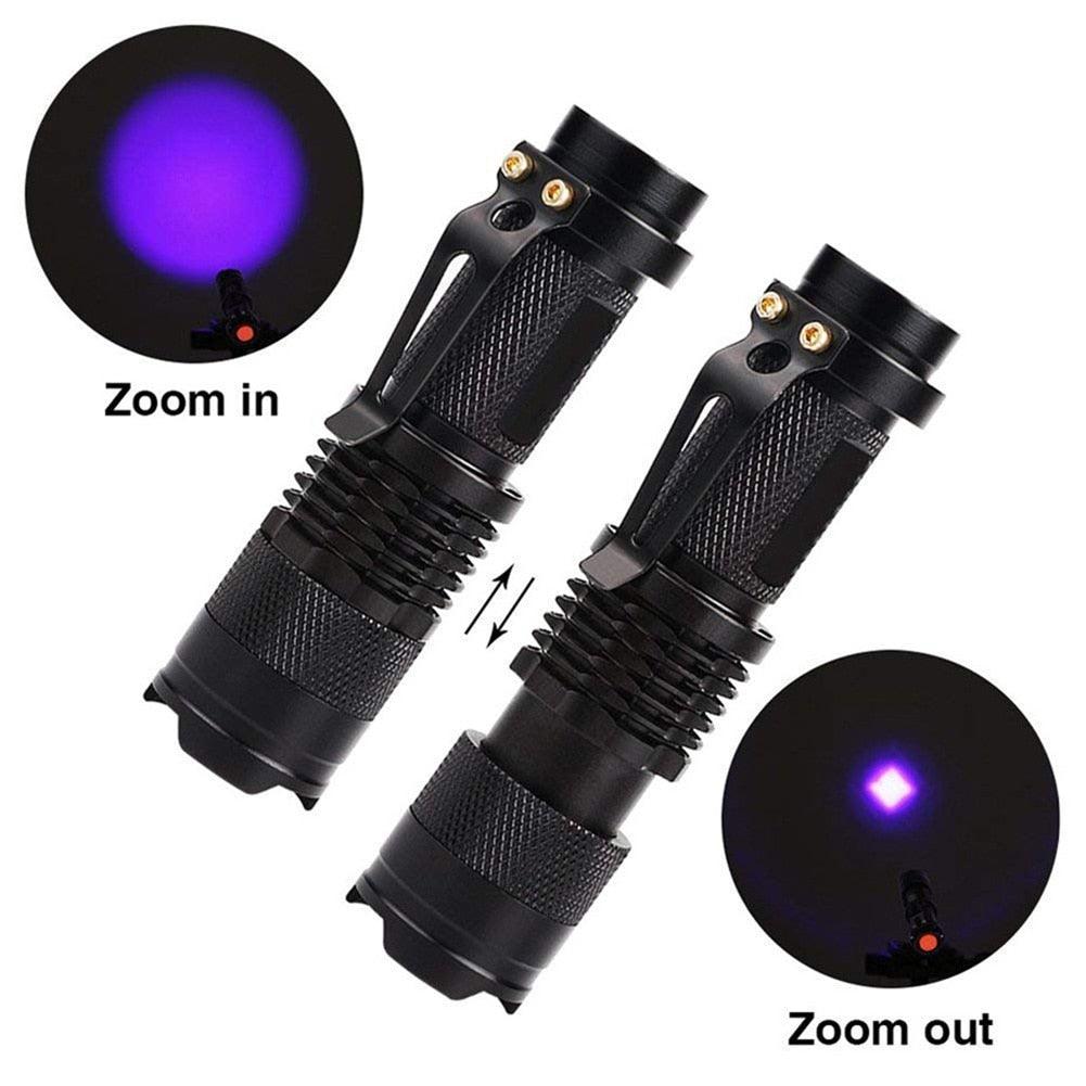 UV 365nm light wood's lamp Rechargeable Portable Mini Handheld Fluorescent Agent Purple Light USB Ultraviolet Flashlight Detection Flashlight For Dog Urine Pet Stains 370nm