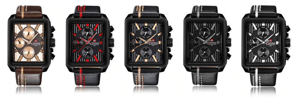 Men's Waterproof Watch With Leather Belt And Chronometers Retro Style Unique Shape Excellent Gift