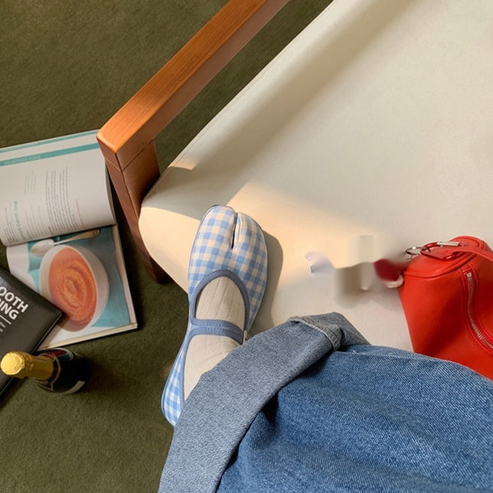 Sheepskin Version Niche Split-toe Shoes Women's Flat Pumps