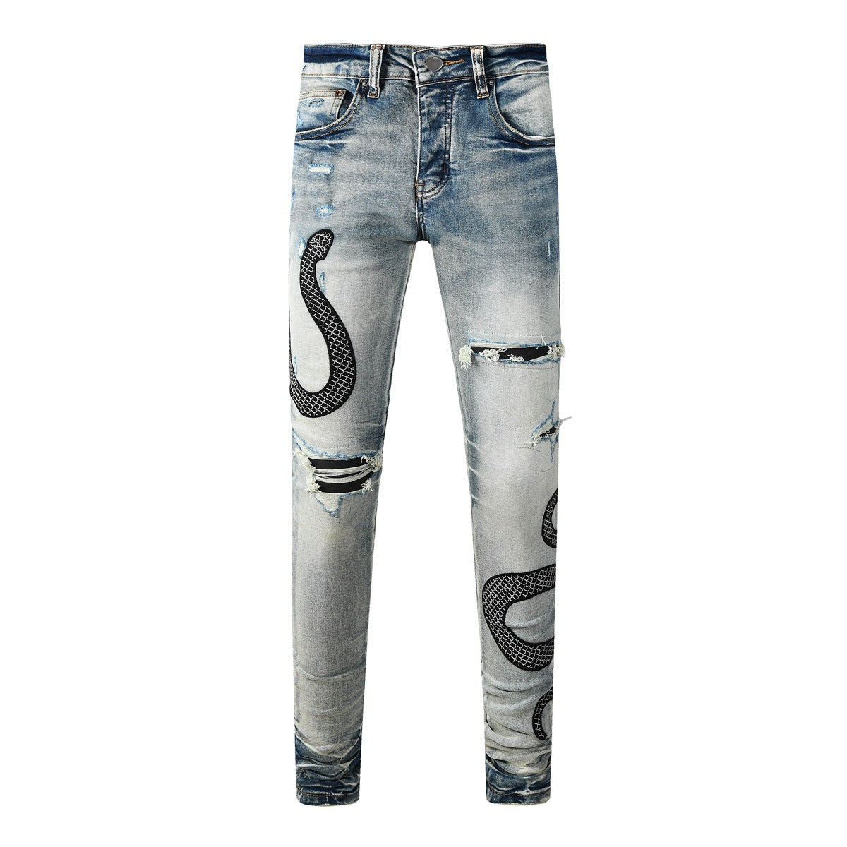 Street Fashion Wash Distressed Skinny Jeans