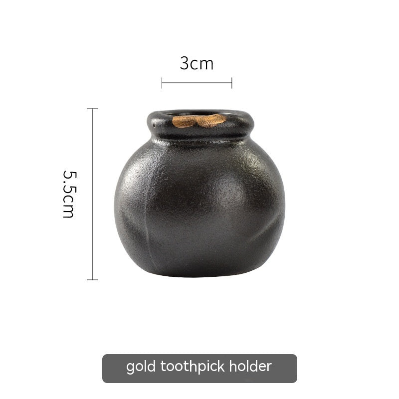 Creative Ceramic Sauce Boat Salt Jar Toothpick Tin