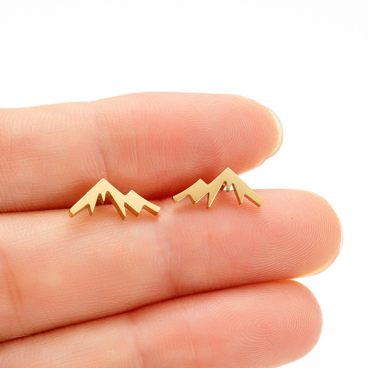 Stainless Steel Snow Mountain Mountain Stud Earrings Personality