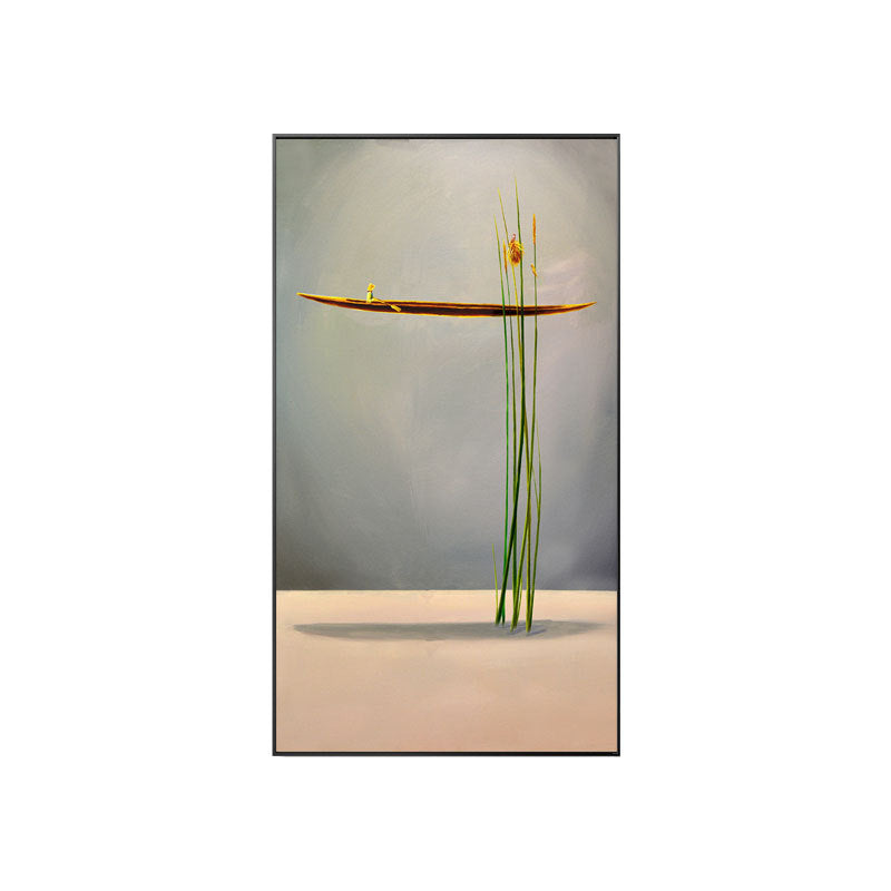 Golden Boat Canvas Poster Abstract Nature Landscape Painting
