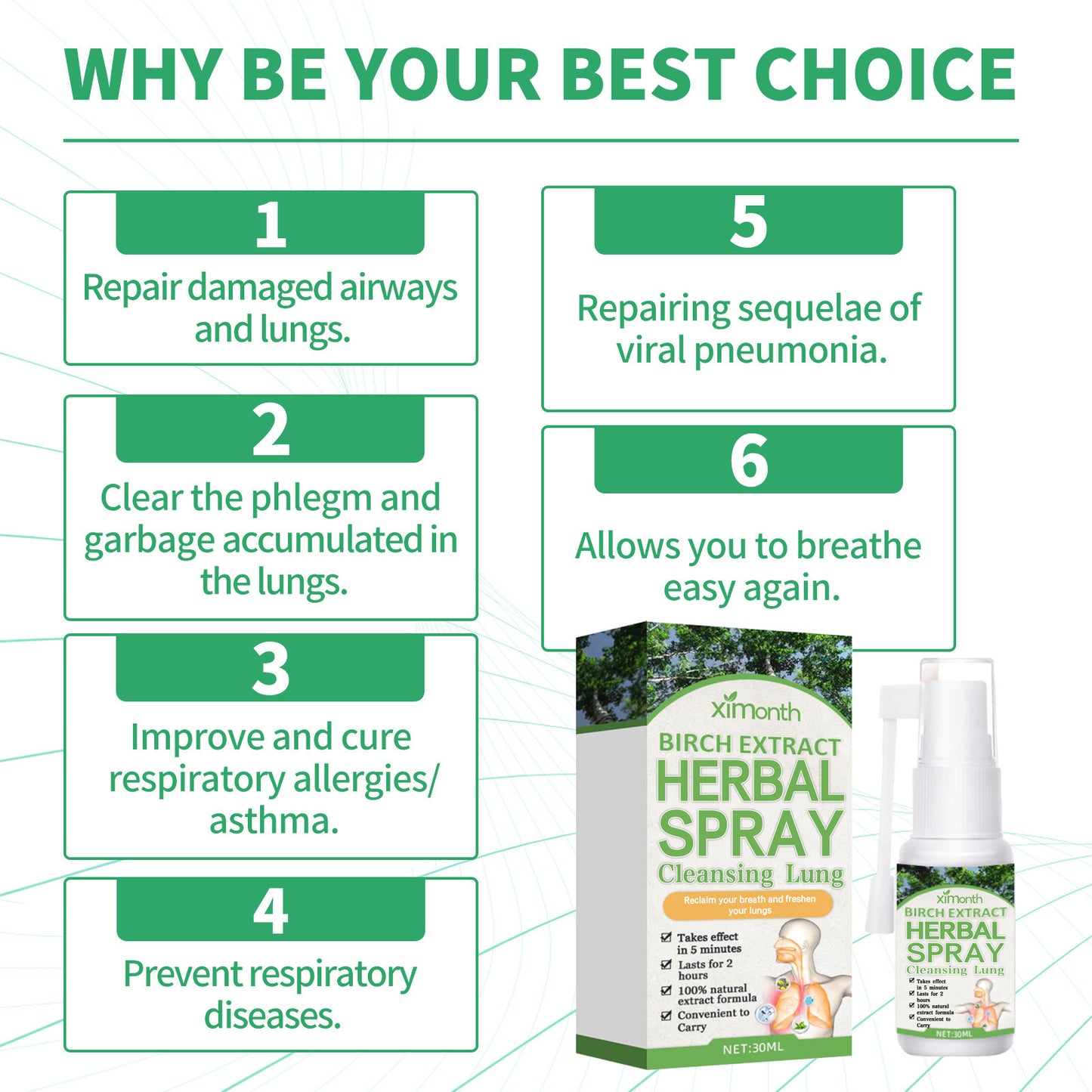 Herbal Repair Spray Relieves Breathing