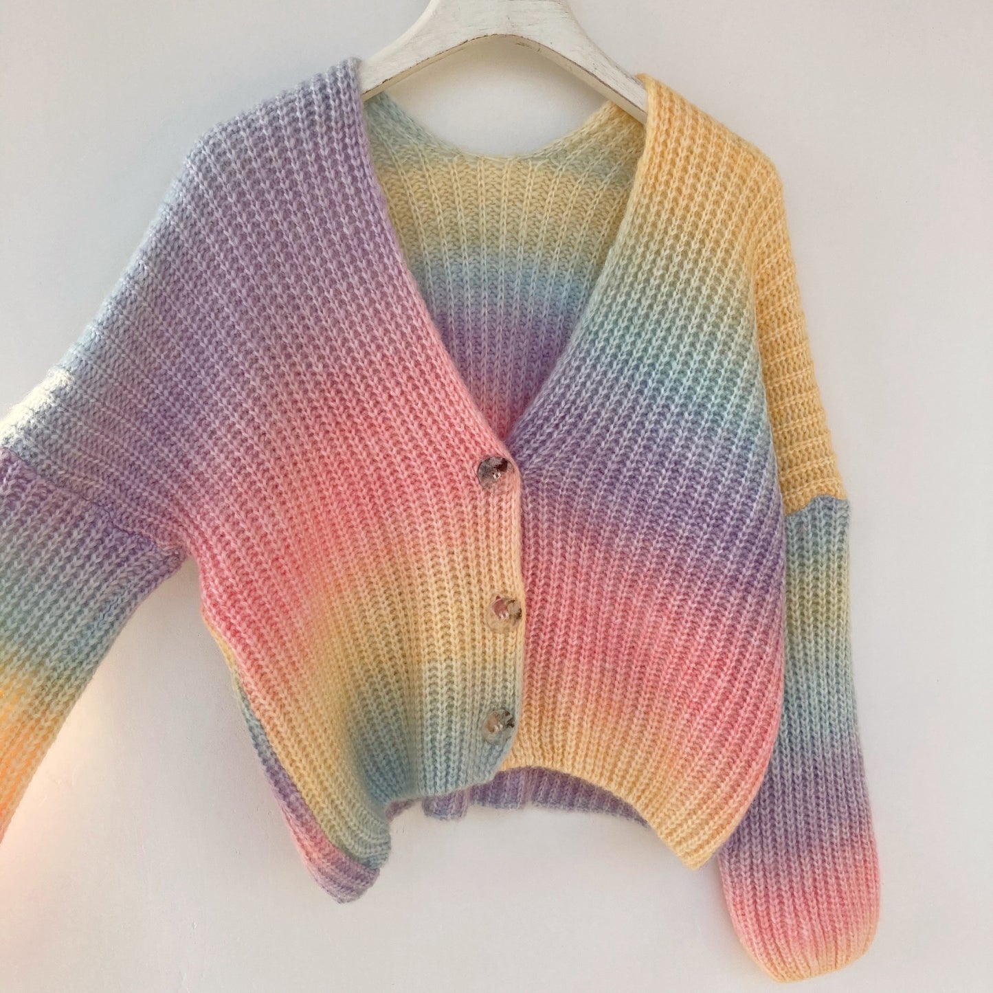 Loose Lazy Knit Winter Autumn And Winter Gradient Rainbow Women