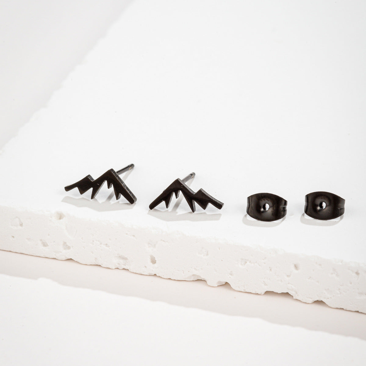 Stainless Steel Snow Mountain Mountain Stud Earrings Personality