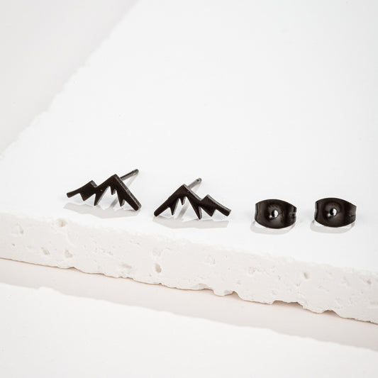 Stainless Steel Snow Mountain Mountain Stud Earrings Personality
