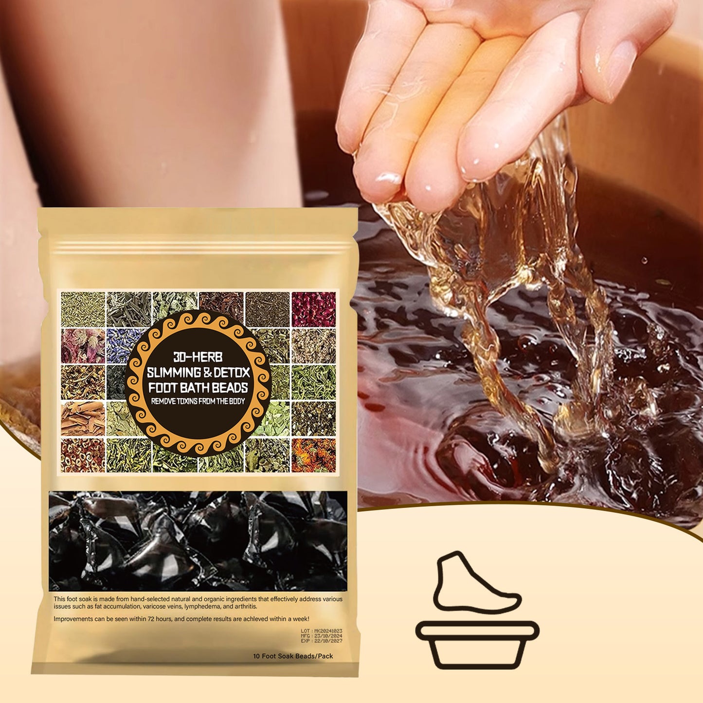 Natural Herbal Foot Bath Condensate Beads Shaping Removal