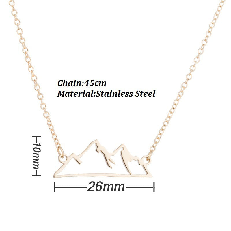 Fashion Mountain Personality Hollow Out Snow Mountain Ins Necklace Simple