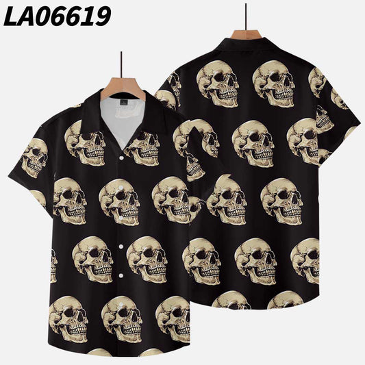 Summer Short Sleeve Shirt Skull Plus Size Summer Clothes