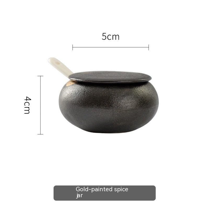 Creative Ceramic Sauce Boat Salt Jar Toothpick Tin