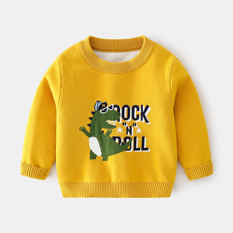 Autumn Boy Cartoon Sweater