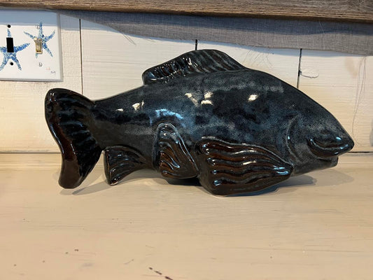 Large Blue Fish Garden Decor – Coastal Outdoor Accent