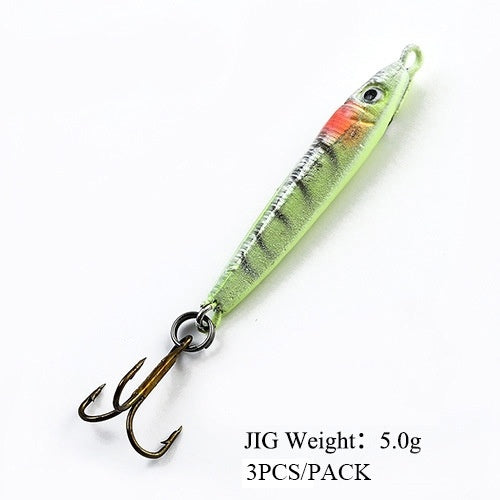 FTK Ice Fishing Bait Mini 5G Jig Hook Lure Pieces Fishing Micro Iron Plate Three Pieces