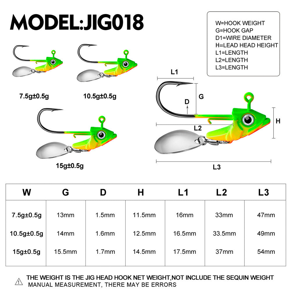 Jig Hook Soft Fish Counterweight Avoid Hanging Bottom Fishing Accessories