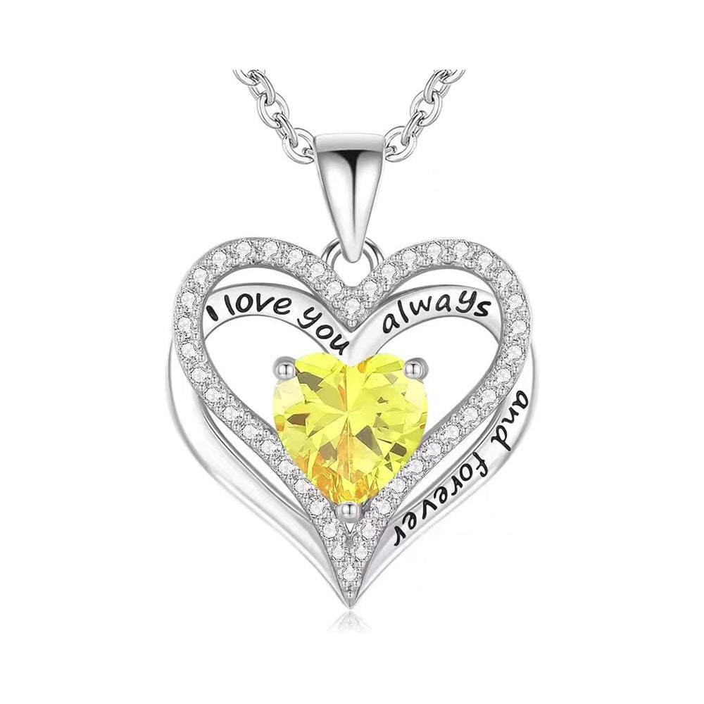 Heart-to-heart Color Double-layer Pendant Necklace