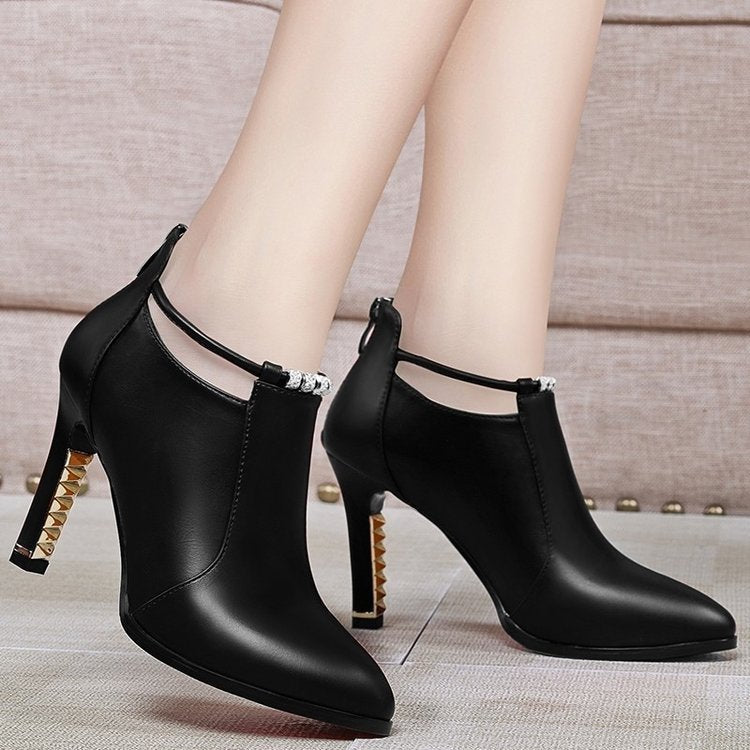 New Autumn Martin Boots Women's Autumn Pointed Toe Short Boots