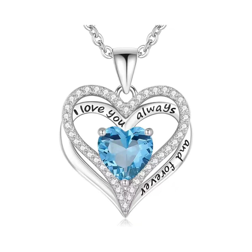 Heart-to-heart Color Double-layer Pendant Necklace