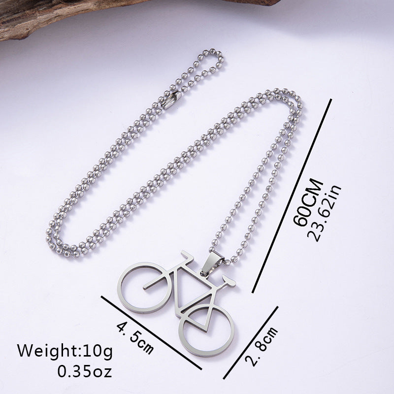 Stainless Steel Mountain Bike Necklace Bead Necklace