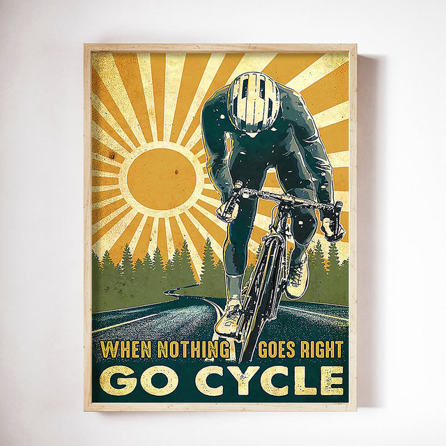 Retro Sports Bike Pictures Home Decor Paris Wall Art Printing Pictures Landscape Painting Monuments Bikers