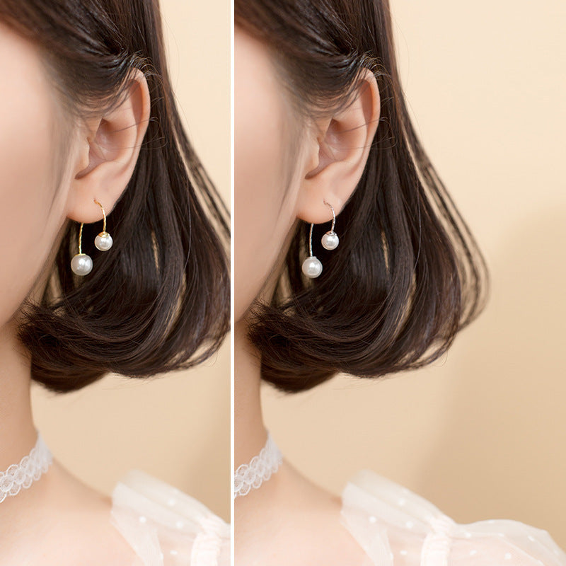 Japanese And Korean Fashion Shell Pearls Synthetic Pearl Ear Hook