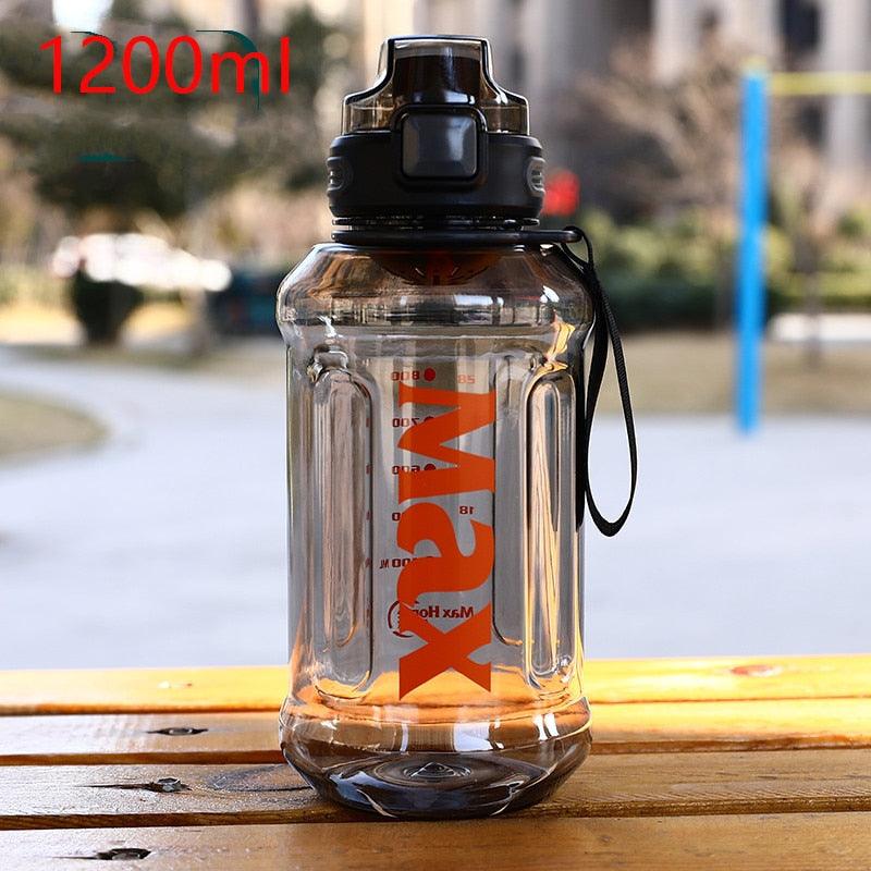 1.2 Liter Large Capacity Sport Water Bottle with Rope Durable Portable Gym Fitness Outdoor Drinking Plastic Bottles Eco-Friendly Plastic Cup Men's high Temperature Resistant Large Capacity Outdoor Portable Water Bottle Sports Fitness Water Bottle