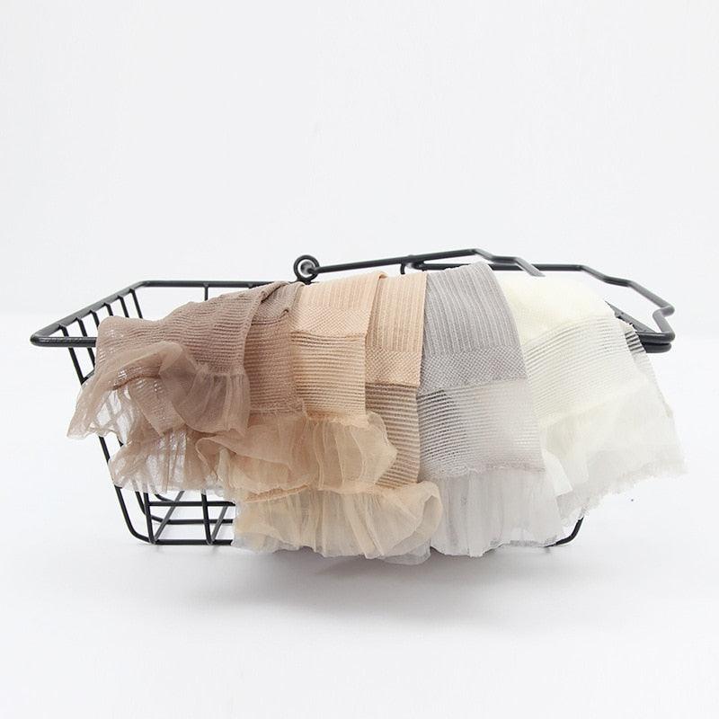 1 Pair Woman Socks Spring New Fashion Socks Solid Color Women Soft Cute Long Socks For Women Mesh Thin Socks High Quality Cotton Invisible Socks For Women