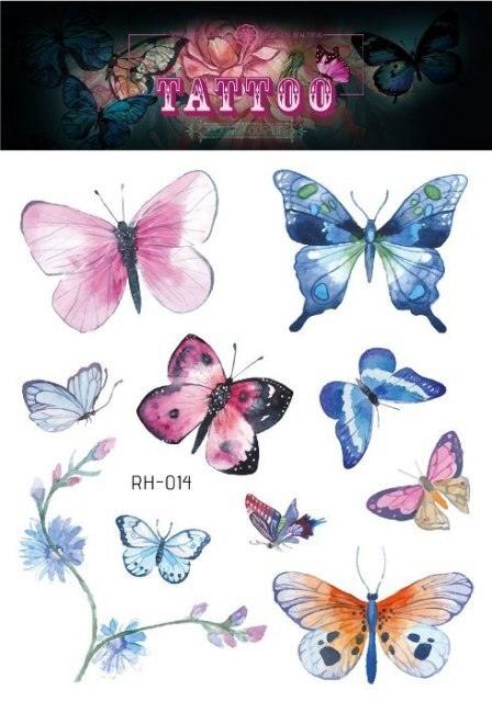 1 Pc Butterfly 3D Temporary Tattoo 52 Style Waterproof Butterfly Tattoos Stickers Temporary Colorful Design For Womens