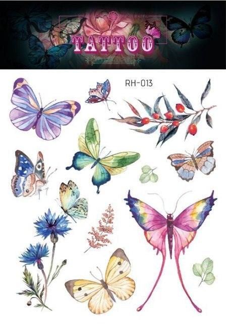 1 Pc Butterfly 3D Temporary Tattoo 52 Style Waterproof Butterfly Tattoos Stickers Temporary Colorful Design For Womens