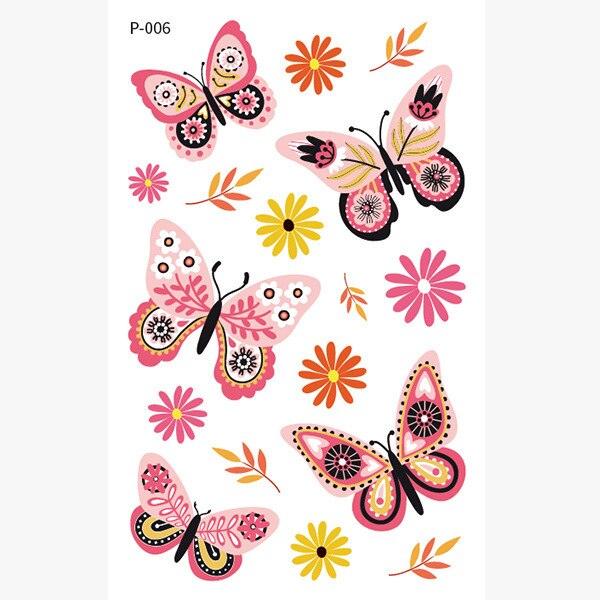 1 Pc Butterfly 3D Temporary Tattoo 52 Style Waterproof Butterfly Tattoos Stickers Temporary Colorful Design For Womens