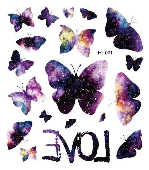 1 Pc Butterfly 3D Temporary Tattoo 52 Style Waterproof Butterfly Tattoos Stickers Temporary Colorful Design For Womens
