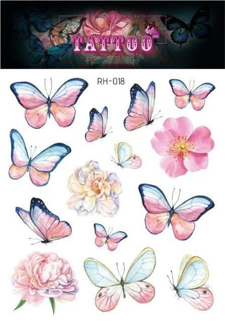 1 Pc Butterfly 3D Temporary Tattoo 52 Style Waterproof Butterfly Tattoos Stickers Temporary Colorful Design For Womens