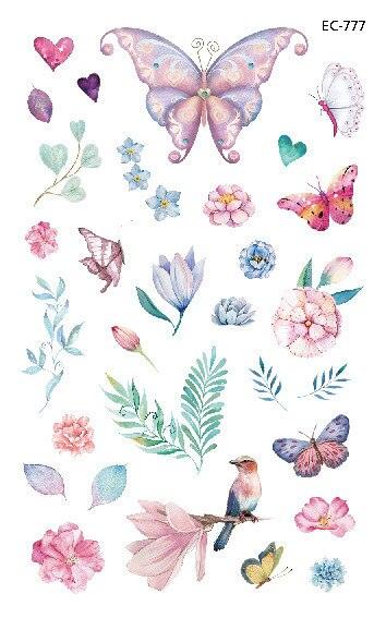 1 Pc Butterfly 3D Temporary Tattoo 52 Style Waterproof Butterfly Tattoos Stickers Temporary Colorful Design For Womens