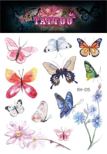 1 Pc Butterfly 3D Temporary Tattoo 52 Style Waterproof Butterfly Tattoos Stickers Temporary Colorful Design For Womens