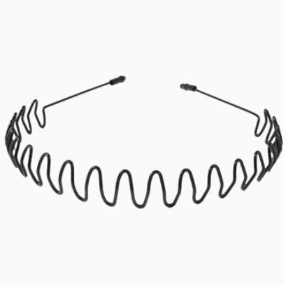 1 pc Fashion Wave Men's Women Unisex Black Wavy Hair Head Hoop Band Sport Headband Hairband Gorgeous Hair Accessories For Men And Women
