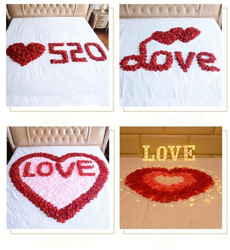 1000PCs Fake Separated Deodorized Rose Petals Party Decorations Artificial Flowers Romantic Wedding Marriage Accessories For Valentine Gifts