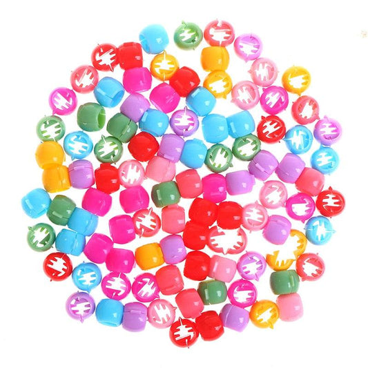 100Pcs Cute Candy Colors Plastic Hairpins Mini Hair Claw Clips Hair Braids Maker Beads Headwear Gorgeous Hair Accessories For Women