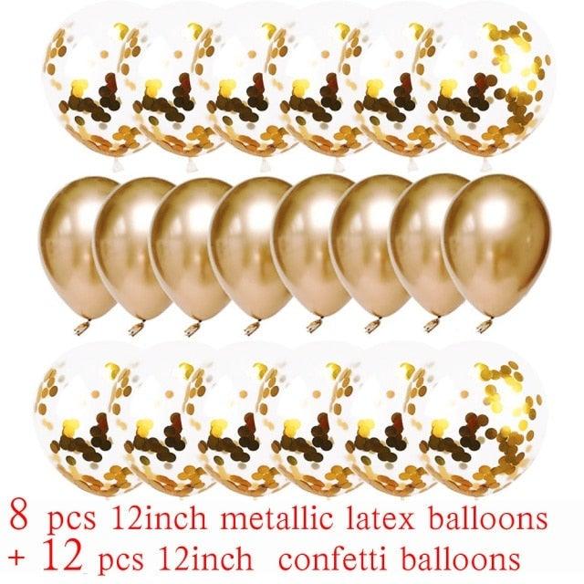 10/20 Star Metallic Confetti Latex Transparent 12inch Balloons For Baby Shower Birthday Party Wedding Decoration