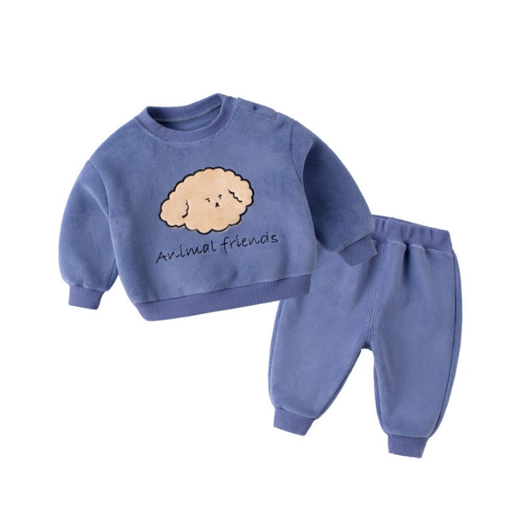 Baby long sleeve suit autumn winter boys and girls autumn fleece