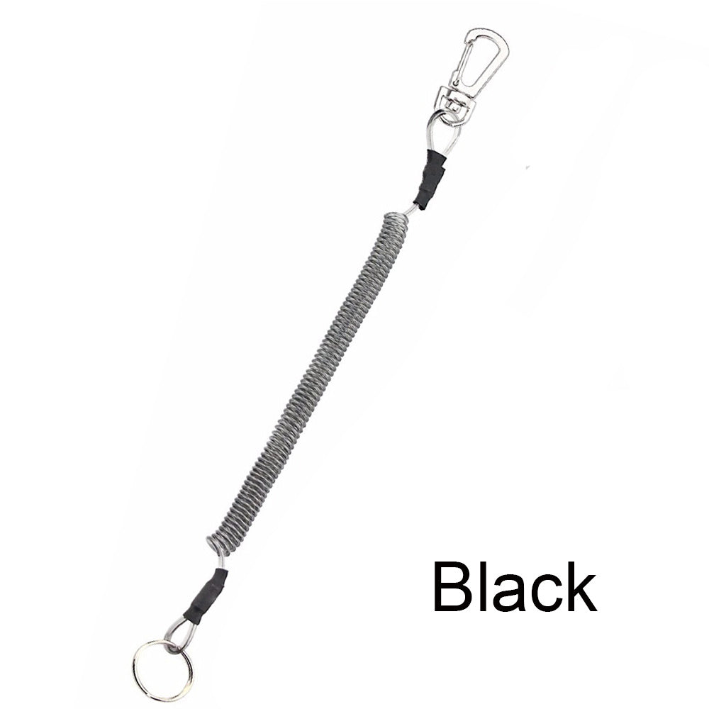 Max Stretch Plastic Spring Elastic Rope Anti-lost Phone Keychain Secure Lock Tackle Portable Fishing Lanyards