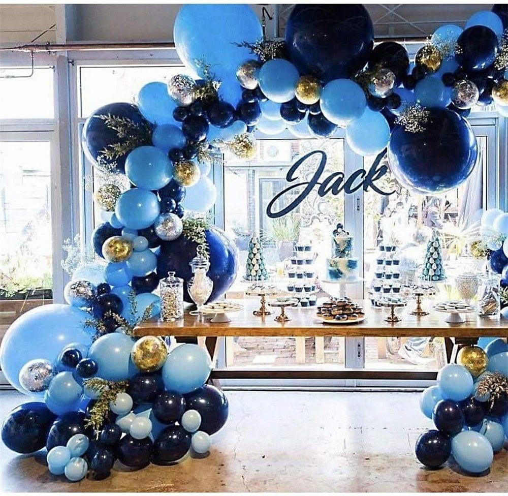 106pcs New Retro Blue Balloon Garland Arch Kit Confetti Balloons For Baby Shower Wedding Birthday Party Anniversary Ballon Decoration Shower Party