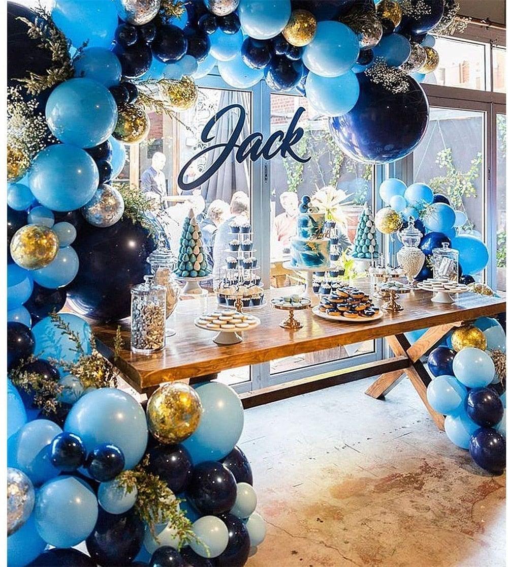 106pcs New Retro Blue Balloon Garland Arch Kit Confetti Balloons For Baby Shower Wedding Birthday Party Anniversary Ballon Decoration Shower Party