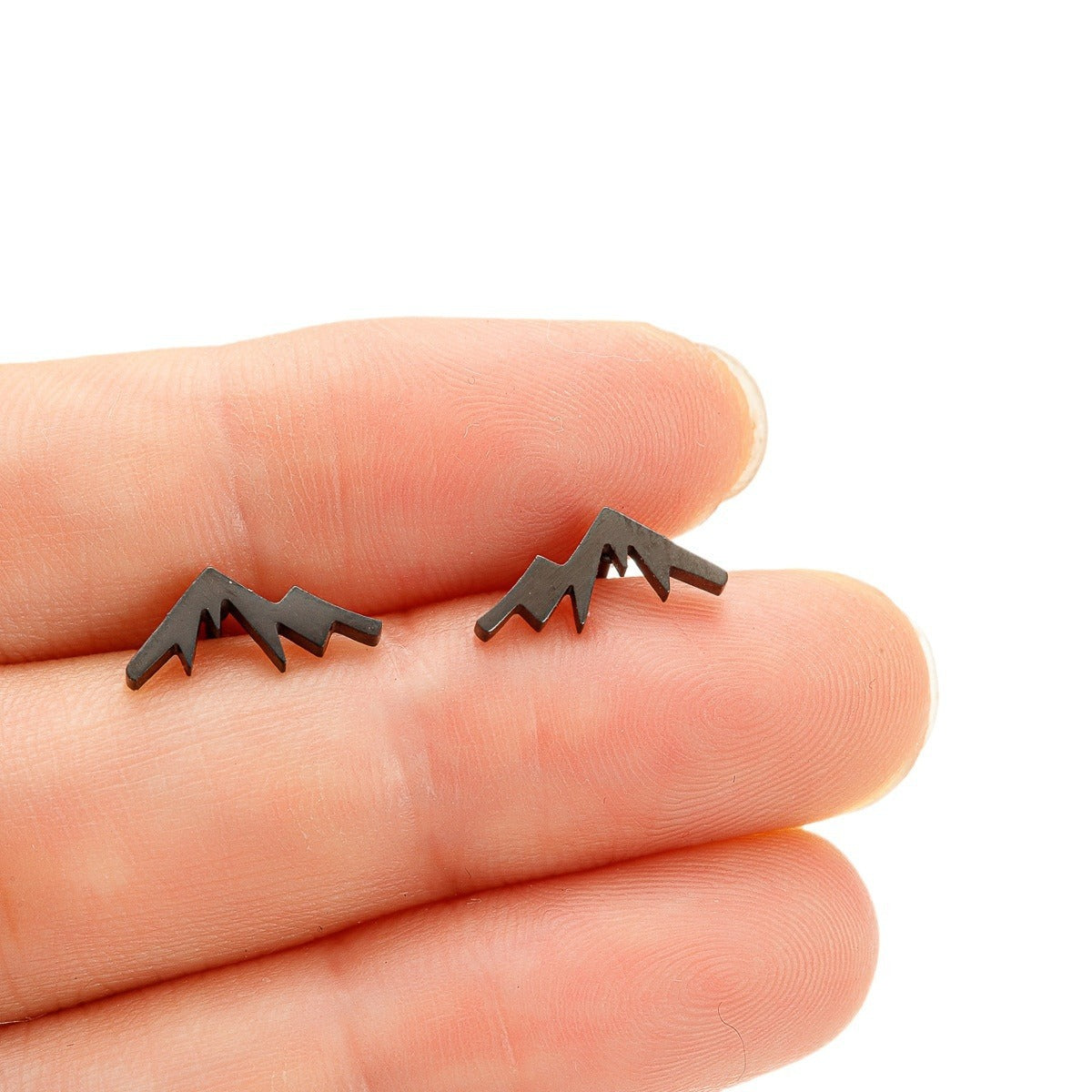 Stainless Steel Snow Mountain Mountain Stud Earrings Personality